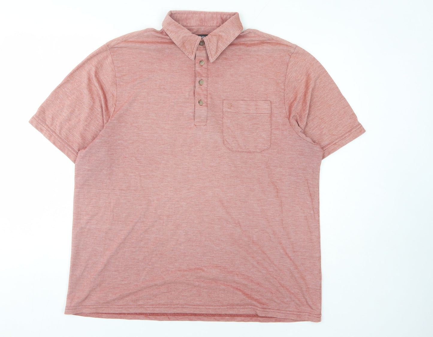 Farah Men’s Pink Polo Shirt L Regular Fit