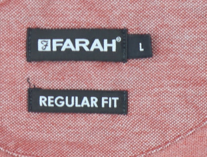 Farah Men’s Pink Polo Shirt L Regular Fit