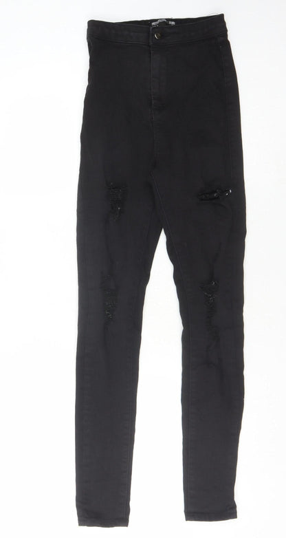 PrettyLittleThing Women's Black Skinny Jeans - Size 6
