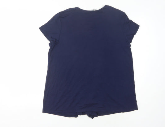 Womens UK Size 18 BHS Blue Basic T-Shirt