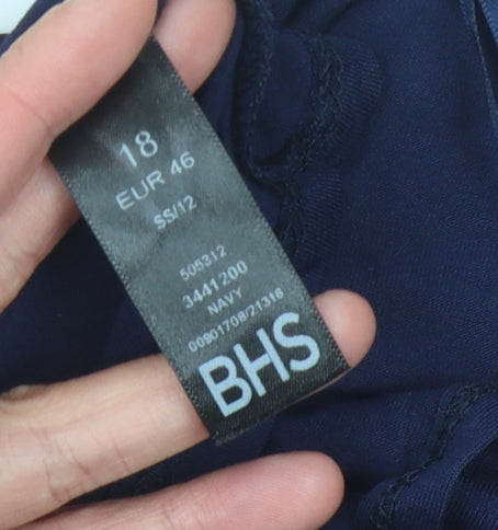 Womens UK Size 18 BHS Blue Basic T-Shirt