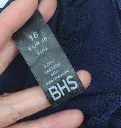 Womens UK Size 18 BHS Blue Basic T-Shirt