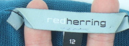 Womens UK Size 12 Red Herring Blue Cardigan Jumper