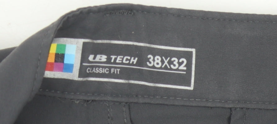 UB Tech Men's Black Walking Trousers - L 38x32 Classic