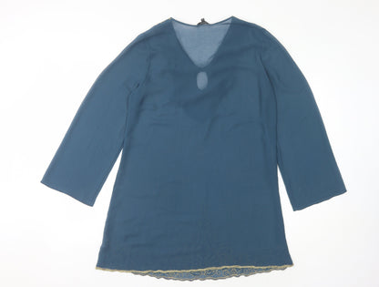 Autograph Women's Blue Long Sleeve Dress M