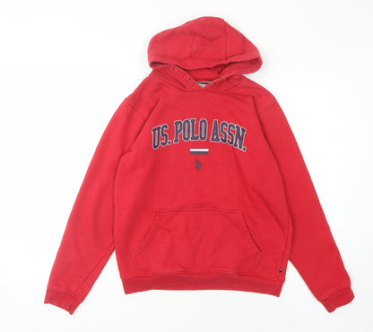U.S. Polo Assn. Boys Red Graphic Hoodie - 14-15 Years