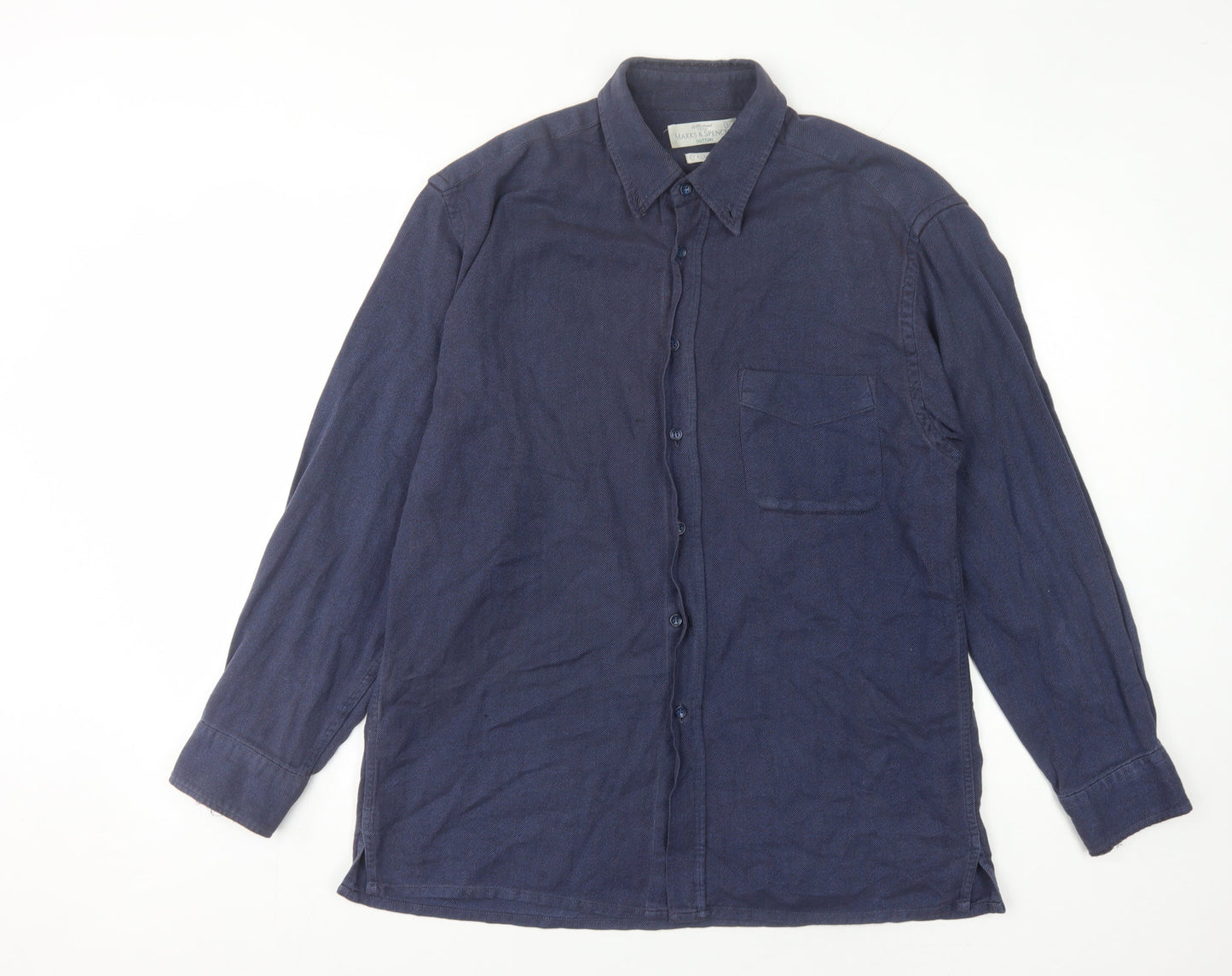 Marks and Spencer Blue Men's M Long Sleeve Shirt