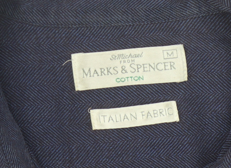Marks and Spencer Blue Men's M Long Sleeve Shirt