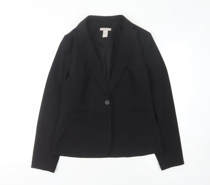 H&M Black Women's Blazer, Size 12, Regular Fit