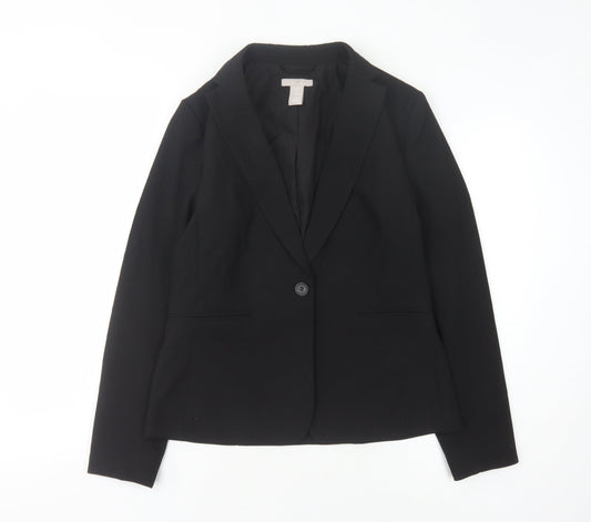 H&M Black Women's Blazer, Size 12, Regular Fit