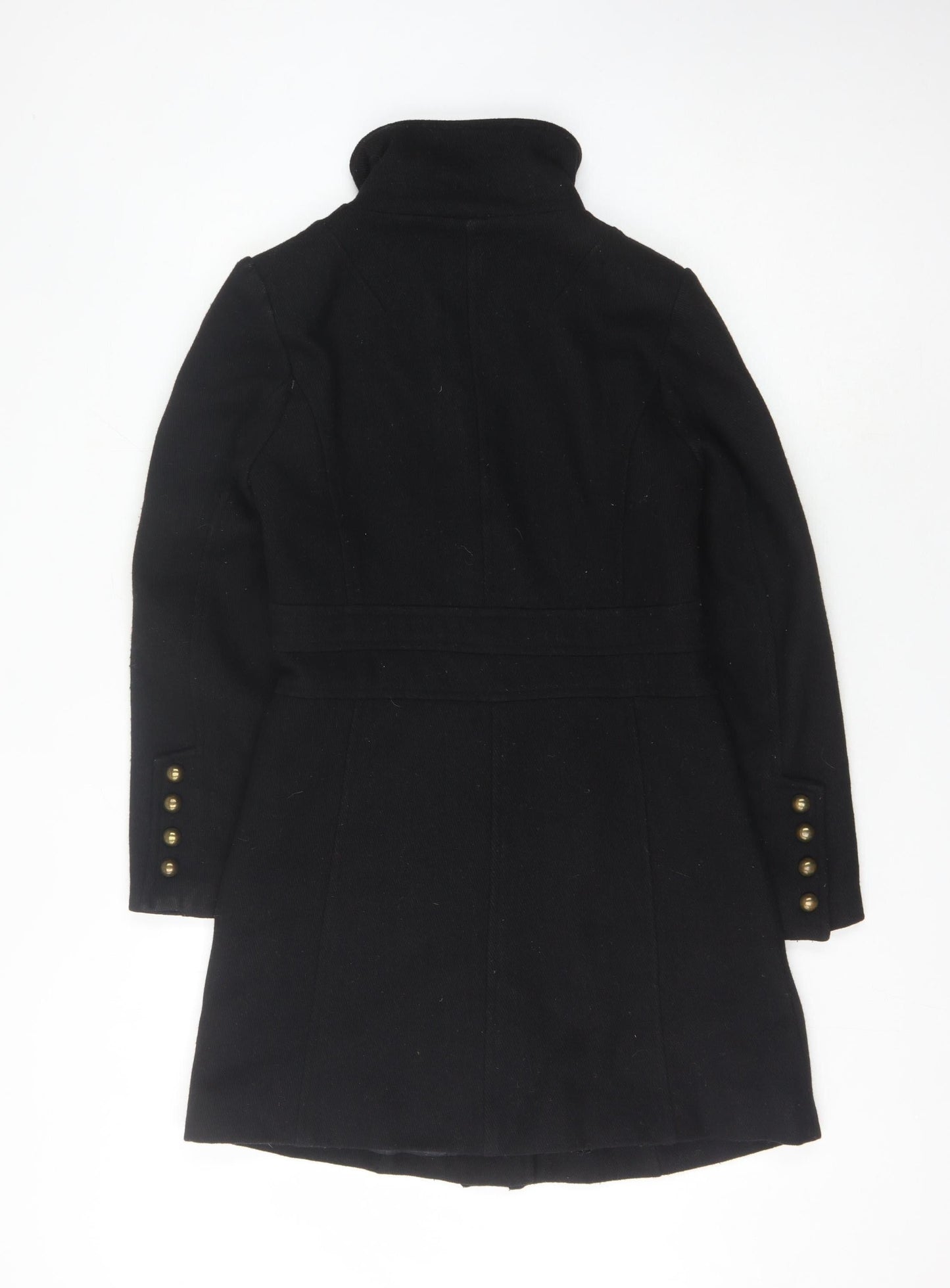 Miss Real Women's Black Military Style Wool Coat 10