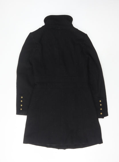 Miss Real Women's Black Military Style Wool Coat 10