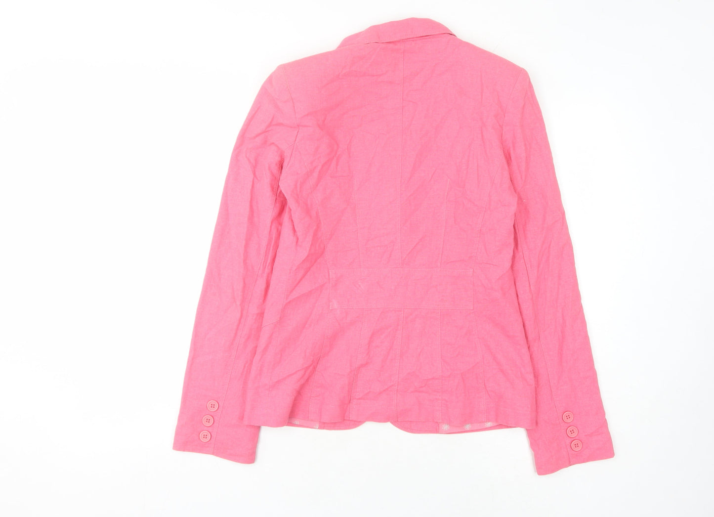 Topshop Women's Pink Blazer UK Size 10, Linen Blend