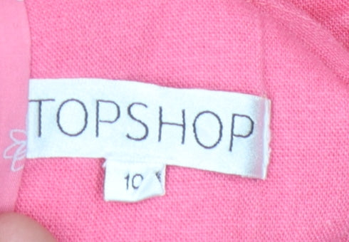 Topshop Women's Pink Blazer UK Size 10, Linen Blend