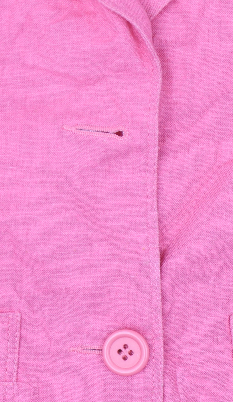 Topshop Women's Pink Blazer UK Size 10, Linen Blend