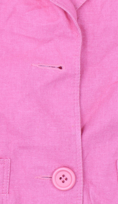 Topshop Women's Pink Blazer UK Size 10, Linen Blend