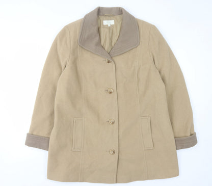 Womens UK Size 18 Marks and Spencer Beige Basic Coat