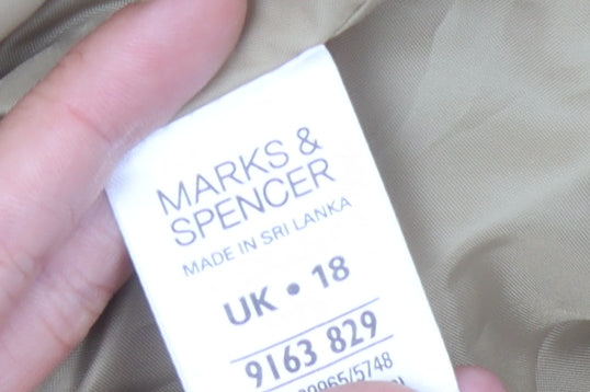 Womens UK Size 18 Marks and Spencer Beige Basic Coat