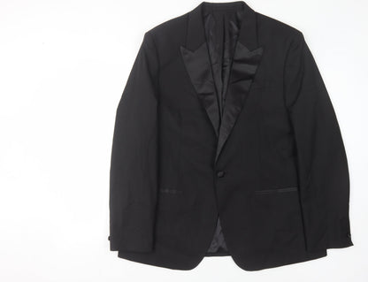 Mens UK Size 46 River Island Regular Black Suit Jacket