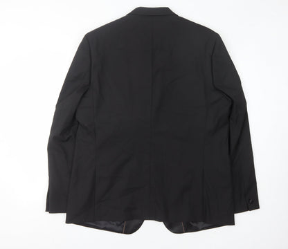 Mens UK Size 46 River Island Regular Black Suit Jacket
