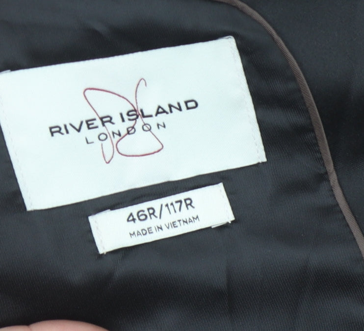 Mens UK Size 46 River Island Regular Black Suit Jacket
