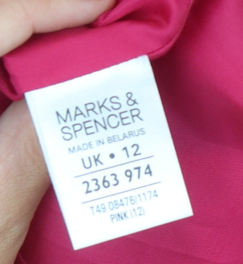 Womens UK Size 12 Marks and Spencer Pink Basic Coat