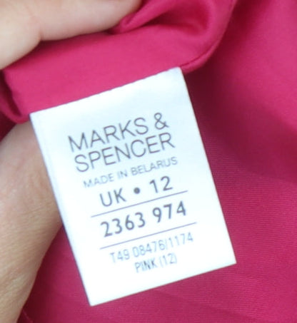 Womens UK Size 12 Marks and Spencer Pink Basic Coat
