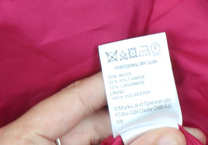 Womens UK Size 12 Marks and Spencer Pink Basic Coat