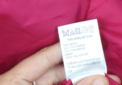 Womens UK Size 12 Marks and Spencer Pink Basic Coat