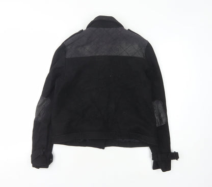 NW3 Women's Black Jacket Size 12 Wool Quilted