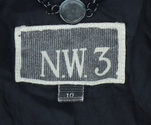 NW3 Women's Black Jacket Size 12 Wool Quilted