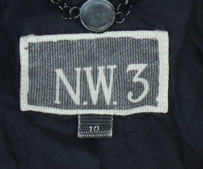 NW3 Women's Black Jacket Size 12 Wool Quilted