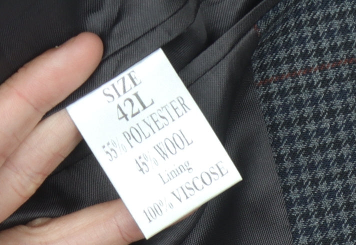 Mens UK Size 42 Charlton Gray Regular Grey Suit Jacket