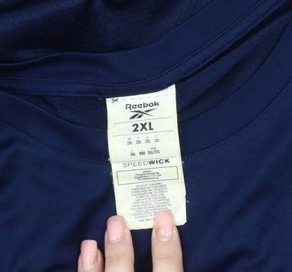 Reebok Men's 2XL Blue Gym T-Shirt with Logo