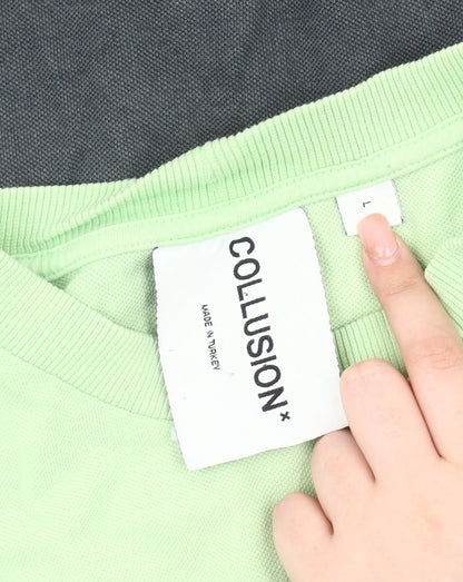 Mens UK Size L COLLUSION Green  T-Shirt