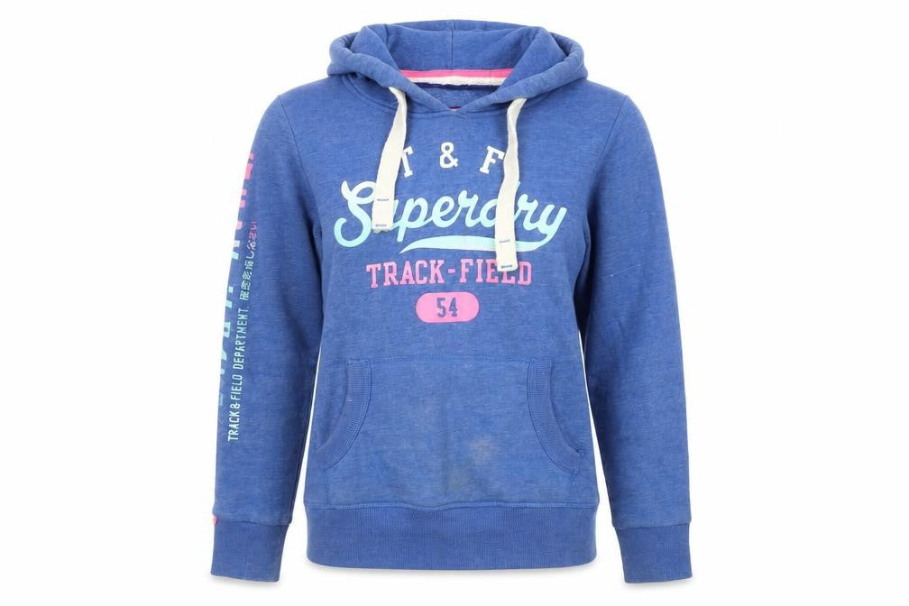 Womens UK Size S Superdry Blue Pullover Hoodie
