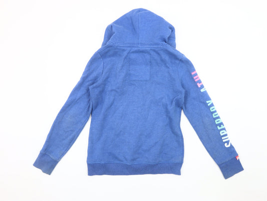 Superdry Women's Blue Pullover Hoodie, Size S, Casual Sport Style