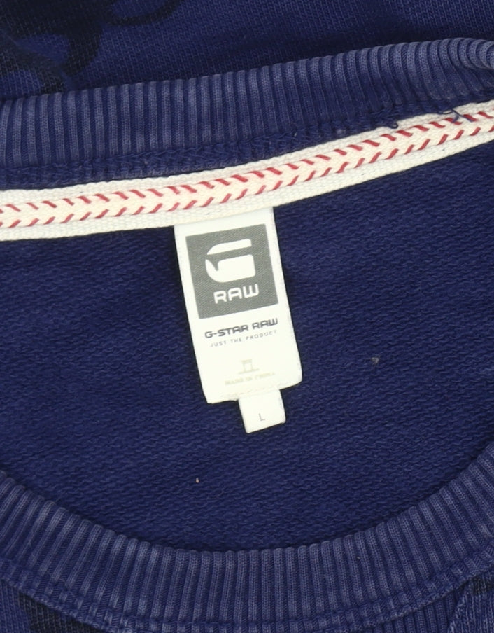 Mens UK Size L G-Star Raw Blue Pullover Sweatshirt