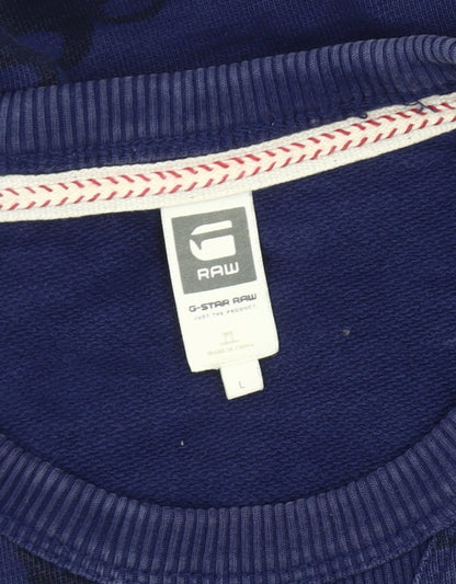 Mens UK Size L G-Star Raw Blue Pullover Sweatshirt