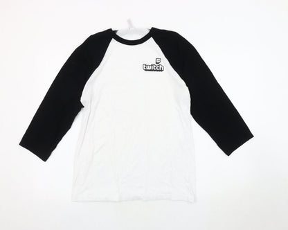 Bella+Canvas Men's Black and White Raglan T-Shirt M