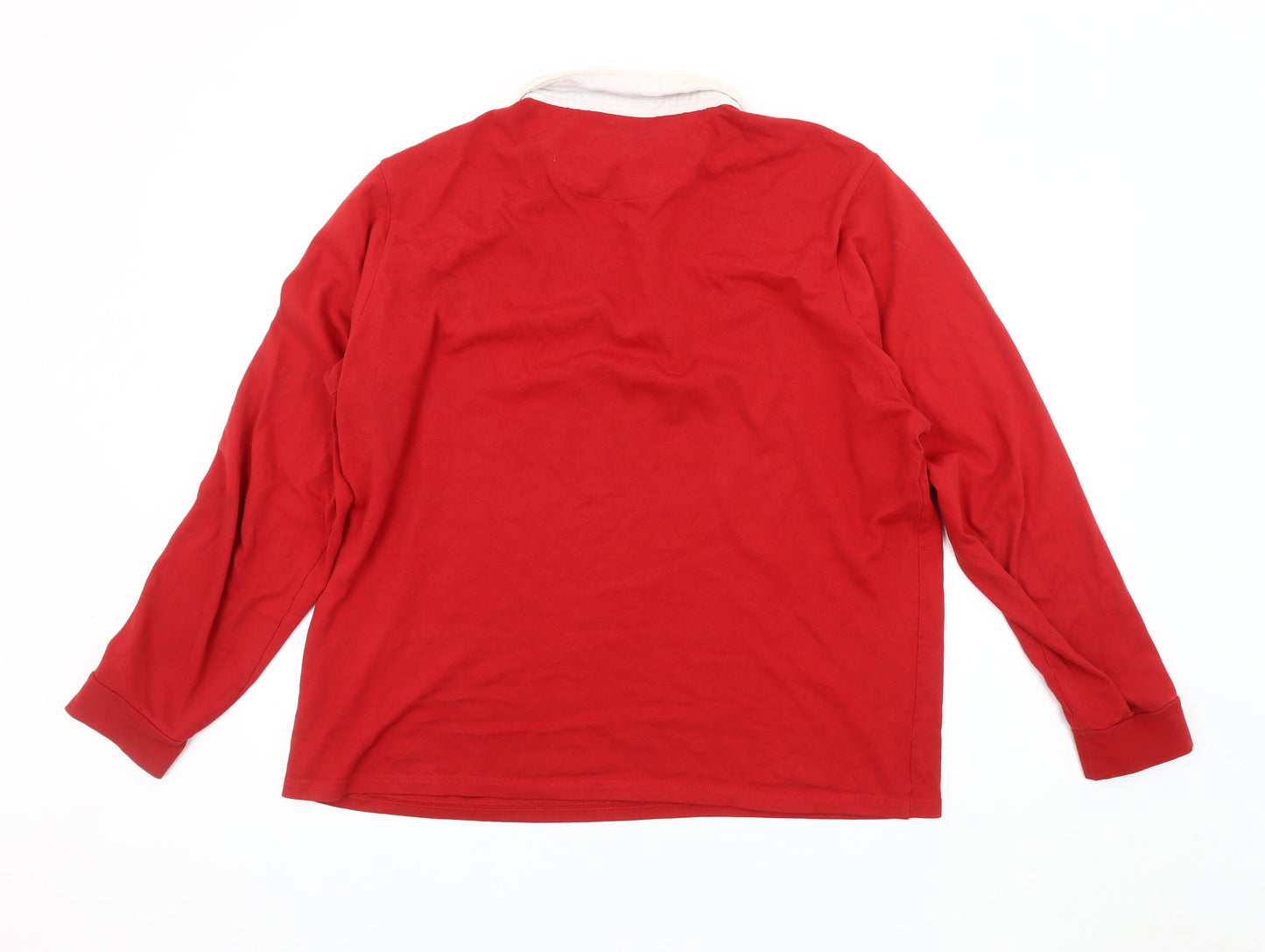 WRU Men's Red 2XL Rugby Polo Shirt