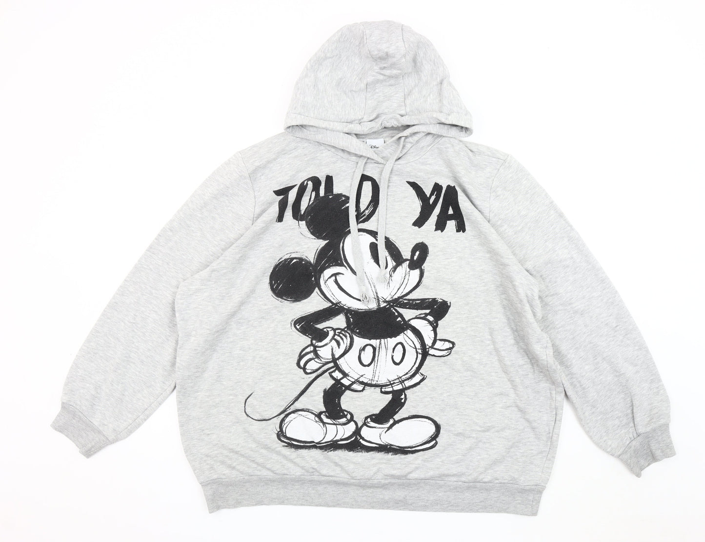 Unisex Adults UK Size L Disney Grey Pullover Hoodie