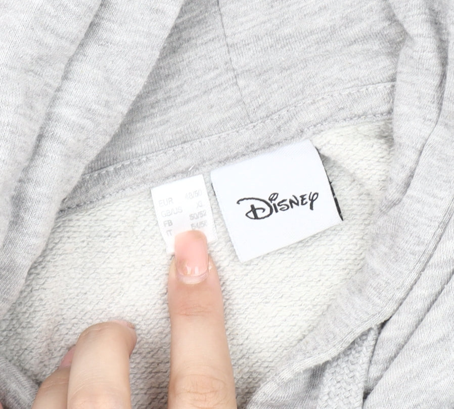 Unisex Adults UK Size L Disney Grey Pullover Hoodie