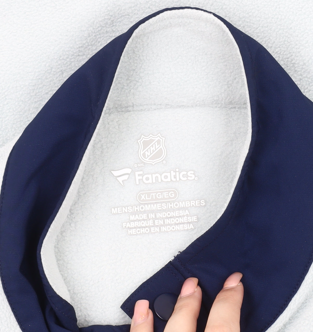 Fanatics Men's Blue XL Henley Sweatshirt with Logo