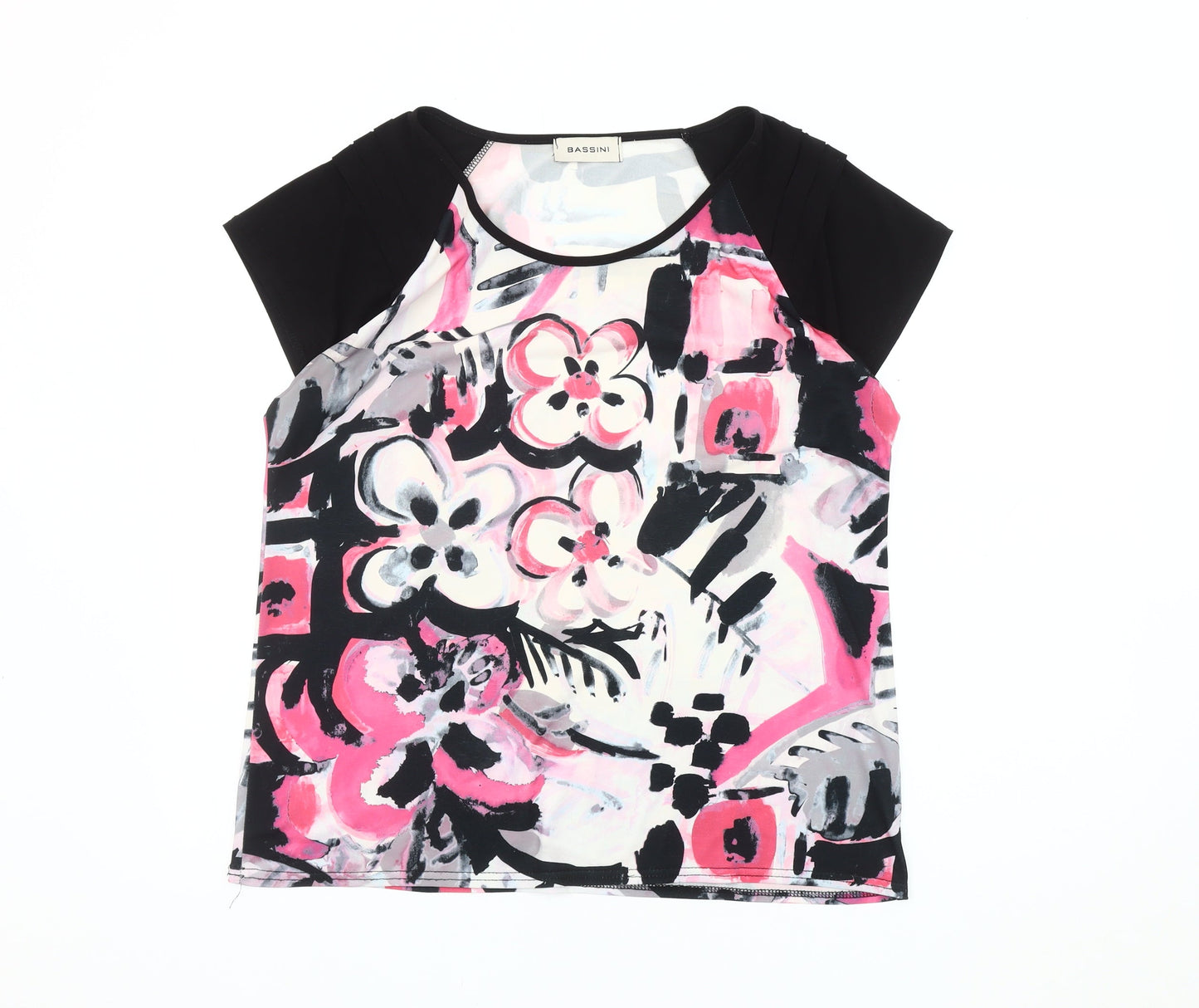 Womens UK Size 16 BASSINI Multicoloured Basic T-Shirt