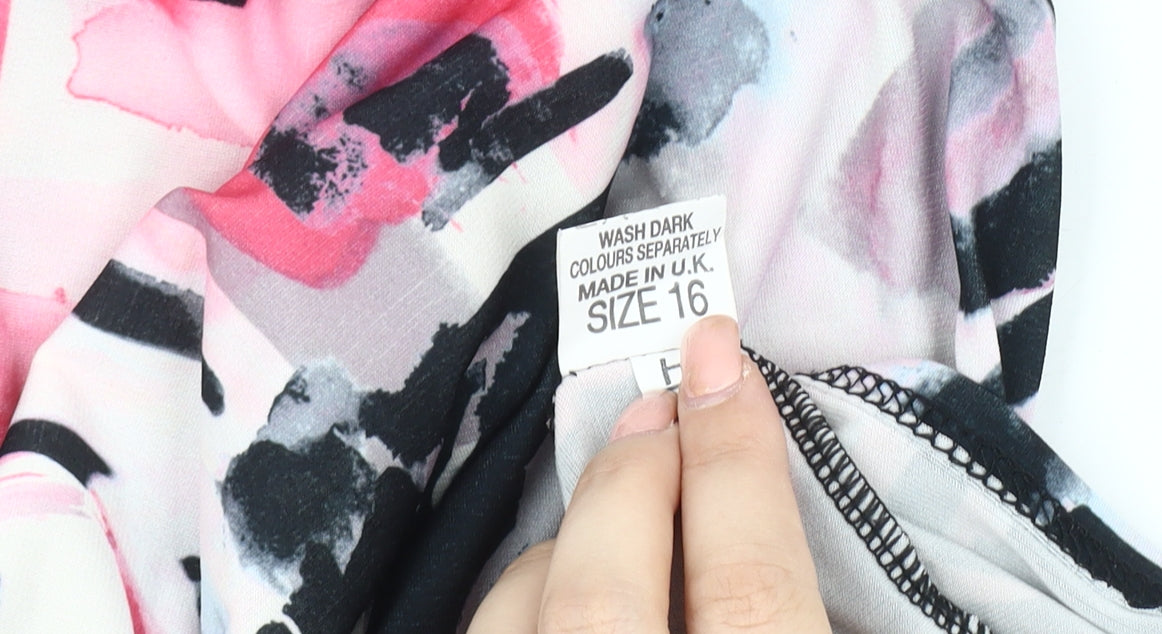 Womens UK Size 16 BASSINI Multicoloured Basic T-Shirt