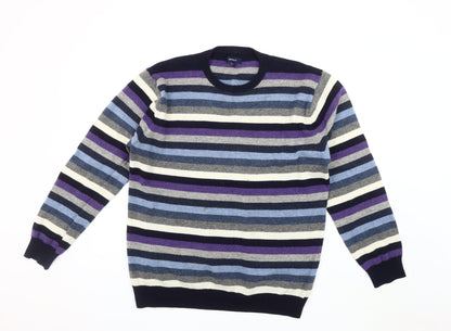 Gant Men's Multicoloured 2XL Wool Striped Pullover Jumper