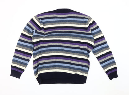 Gant Men's Multicoloured 2XL Wool Striped Pullover Jumper