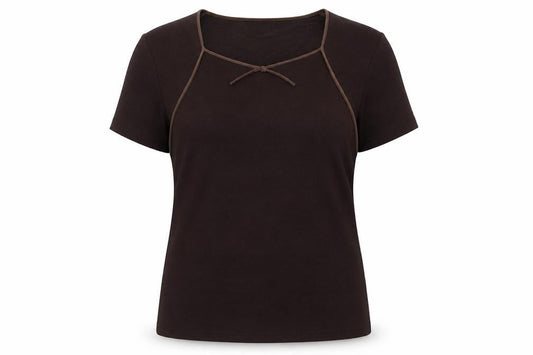 Womens UK Size 22 Style by EWM Brown Basic T-Shirt