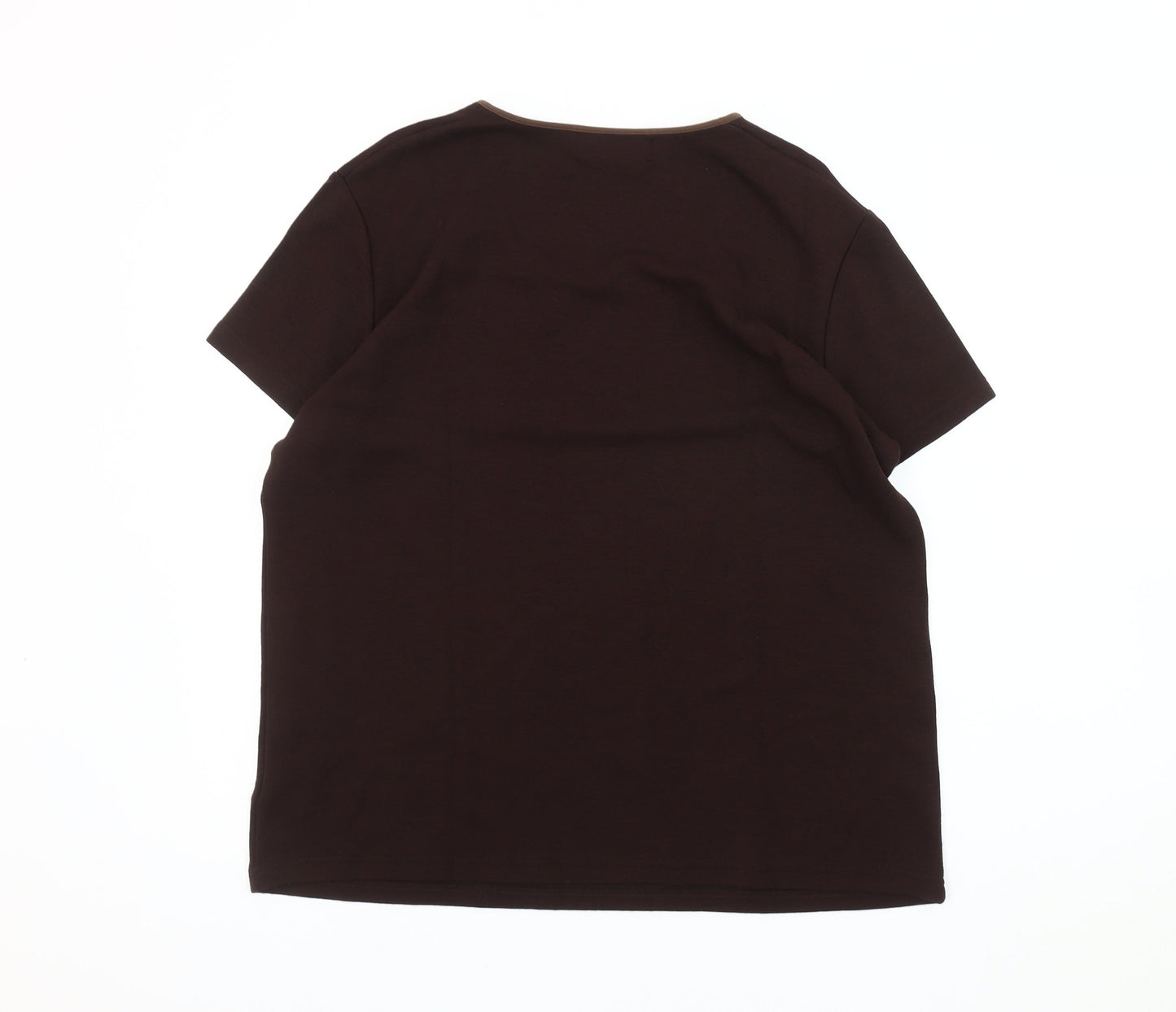 Womens UK Size 22 Style by EWM Brown Basic T-Shirt
